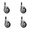 Service Caster 5'' SS Black Poly Swivel 1'' Expanding Stem Caster Set with Brake, 4PK SCC-SSEX20S514-PPUB-BLK-TLB-1-4 - alternate 1